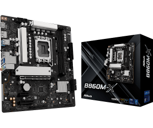 Дънна платка ASROCK B860M-X (Intel 1851, 2 x DDR5, 1 x Blazing M.2, 1 x Hyper M.2, 2.5Gbit LAN, HDMI, DP)  Micro ATX