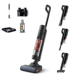 Безкабелна прахосмукачка PHILIPS XW6264/11 Series 6000, 2 в 1: сухо и мокро сухо почистване и ръчно управление,  PowerCyclone Aqua,  Coral Mood