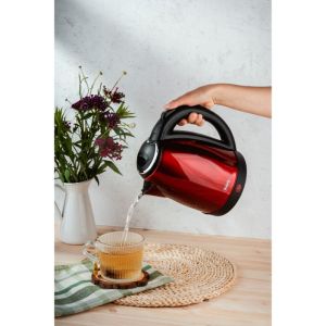 Електрическа кана ROSBERG R51230IR, 1800W, 1.8 L, Защита, Инокс/червен