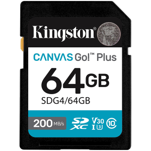 SD памет 64GB KINGSTON Canvas Go! Plus Gen4, SDXC, Class10 UHS-I U3 V30, up to 200MB/s