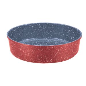 Кръгла тава за печене Oliver Voltz OV54322B28, 28х7 см, Керамично-мраморно покритие, Червен