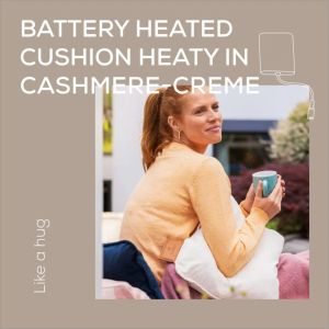 Термоподложка Beurer HK 77 Heaty cashmere-creme; lithium-ion battery; Soft velvet cushion cover machine-washable at 30°C; 3 temperature settings; Fast heating; BSS; 45(L)x45(W) cm