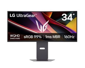 Монитор LG 34G600A-B UltraGear G6, 34" VA Curved 1800R, WQHD (3440x1440) 160Hz, 21:9, 1ms, 4000:1, 300cd/m2, AMD FreeSync™ Premium, NVIDIA G-SYNC Compatible, Speaker 2x5W, 2xHDMI, DP, Black