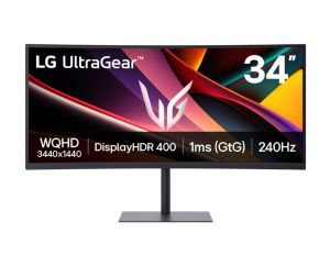 Монитор LG 34G630A-B UltraGear G6, 34" VA Curved 1500R,  21:9 Curved, WQHD (3440x1440) 240Hz, 21:9, 1ms, 4000:1, 300cd/m2, AMD FreeSync Premium, Speaker 2x5W, 2xHDMI, DP, USB, Black