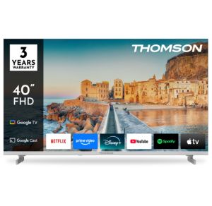 Телевизор 40″ THOMSON 40FG2S15W, Full HD, 1920×1080, Google TV Smart, 60 Hz, Wi‑Fi, White