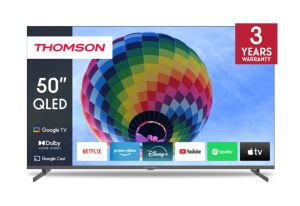 Телевизор 50″ THOMSON 50QG4S14, QLED 4K (3840×2160), Google TV Smart, 60 Hz, Wi-Fi, Dark grey