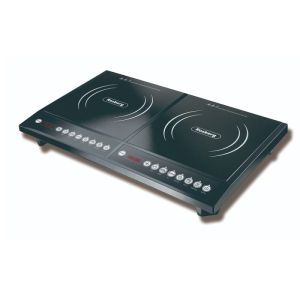 Двоен индукционен котлон Rosberg R51445JD, 2000+2000W, 8 нива, Таймер Черен