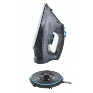 Безкабелна ютия Esperanza EHI010, 2600W, Керамична плоча, 300 мл, Сухо+пара, Самопочистване, Вертикално гладене, Черен