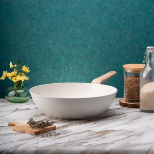 Уок тиган Oliver Voltz Nice OV54420E30, 30 см, Мраморно покритие, Индукция, Бежов