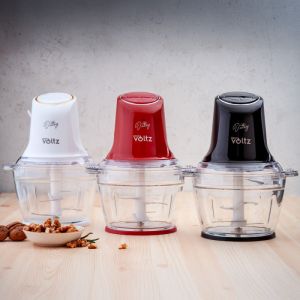 Чопър Oliver Voltz Daisy OV51111W, 600W, 1 л, Стъклена купа, Двоен нож, Пулс, Бял