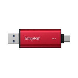 Външно SSD 1ТB KINGSTON Dual Portable SSD (SPSD/1TB), Portable SSD, Dual USB Type-A / USB Type-C, USB 3.2 Gen 2, Up to 1050MB/s, Red
