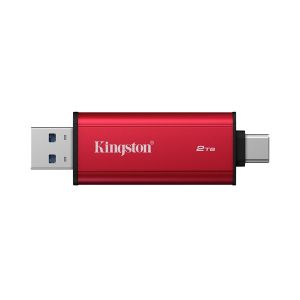 Външно SSD 2ТB KINGSTON Dual Portable SSD (SPSD/2TB), Portable SSD, Dual USB Type-A / USB Type-C, USB 3.2 Gen 2, Up to 1050MB/s, Red