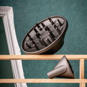 Сешоар с безчетков мотор Oliver Voltz OV51100Q, 1600W, 110000 об/мин, 3 скорости, 4 настройки, Студена струя, Черен