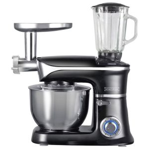 Кухненски робот 3в1 Royalty Line RL-PKM1900.7BG, 1900W, 6,5 литра, Блендер, Миксер, Месомелачка, Черен