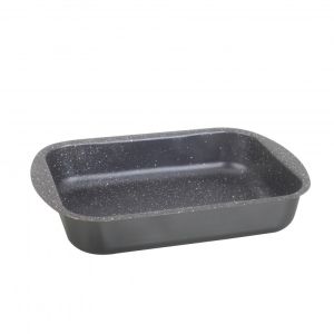 Тава за печене Oliver Voltz OV51222N25S, 25 см, Мраморно покритие, Правоъгълна, Черен