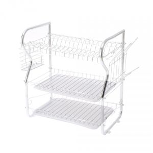 Сушилник за съдове Rosberg R53000O, 3 нива, Подвижни тави, Поставки за чаши и прибори, Хром