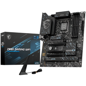 MSI Z890 GAMING WIFI, LGA 1851, Dual Channel DDR5 up to 8800(OC)MHz, 4x PCIe x16 slots, 3x M.2 slots, 6x USB 5Gbps A, 1x USB 20Gbps Type-C, 1x HDMI, 1x Type-C DP, 1x DP, 2.5Gbps LAN, Wi-Fi 7, 7.1 Audio, 3Y Warranty