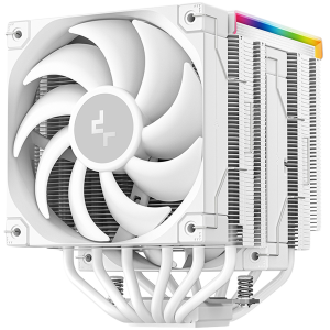 DeepCool AK620 DIGITAL PRO WH, CPU Air Cooler, 2x120mm FT12 SE PWM Fans, 6 Heatpipes, White, LGA2066/2011-v3/2011/1851/1700/1200/115x, AMD AM5/AM4, 129x138x163 mm(LxWxH), R-AK620-WHAPMN-G, 3Y