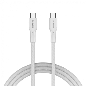 CANYON cable OnWire 60CL C-C 60W COLOR Braided 1m White