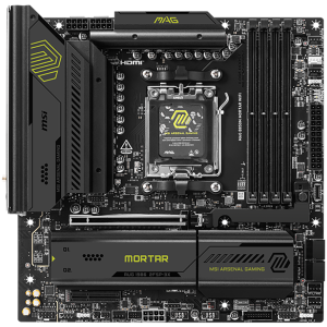 MSI B850M MORTAR WIFI, mATX, Socket AM5, 4x DDR5 Dual Channel DDR5 up to 8200(OC)MHz, 1x PCIe x16 slot, 3x M.2 slot, 4x USB 5Gbps, 1x USB 10Gbps Type-C, 1x USB 20Gbps Type-C, HDMI, DP, 7.1 HD Audio, 5G LAN, WiFI 7, BT, 3Y