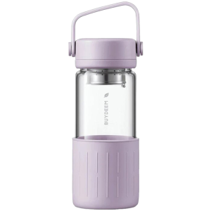 BUYDEEM Portable glass tea bottle 400 ml, model CD1008, color Petal Purple