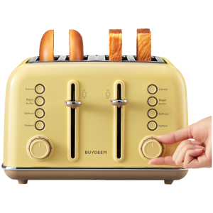 BUYDEEM 4 Slice Toaster, model DT640E, color Mellow Yellow, EU