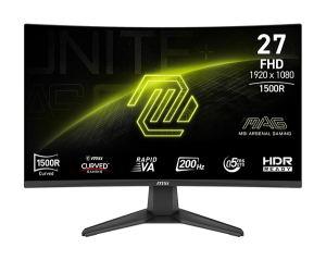 Монитор MSI MAG 276CF E20 (9S6-3CE11M-035), 27" Rapid VA Curved 1500R, FullHD (1920x1080) 200Hz, 16:9, 0.5ms, 250cd/m2, 3000:1, AMD FreeSync Premium, DP, 2xHDMI, Black