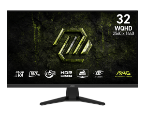 Монитор MSI MAG 325QF E18V (9S6-3DE11M-001), 31.5" Rapid VA, WQHD (2560x1440) 180Hz,16:9, 0.5ms, 300cd/m2, 3500:1, Adaptive-Sync, DP, 2xHDMI, Black