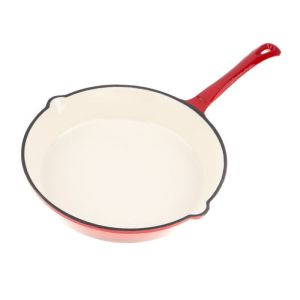 Чугунен тиган Kinghoff KH 2262, 26 см, Емайлиран, Подходящ за фурна, Червен