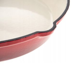 Чугунен тиган Kinghoff KH 2261, 21 см, Емайлиран, Подходящ за фурна, Червен