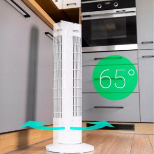 Вентилатор кула First Austria FA-5560-1, 60W, За етерични масла, Дистанционно, Таймер, Бял