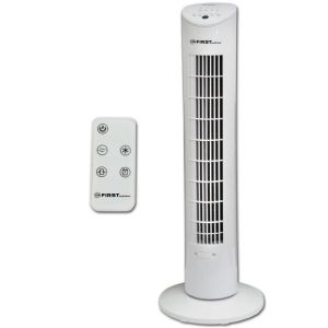 Вентилатор кула First Austria FA-5560-1, 60W, За етерични масла, Дистанционно, Таймер, Бял