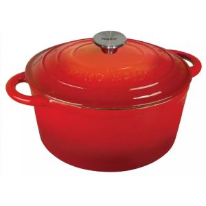 Чугунена тенджера Kinghoff KH 1614, 2.4 литра, 21 см, Емайлирана, Индукция, Червен