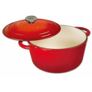 Чугунена тенджера Kinghoff KH 1614, 2.4 литра, 21 см, Емайлирана, Индукция, Червен