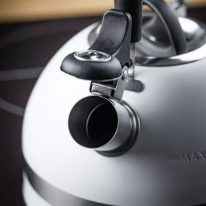 Свирещ чайник Kinghoff KH 1852, 1.8 л, Индукция, Топлоизолирана дръжка, Бял