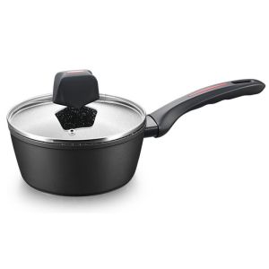 Касерола с капак Royalty Line RL-FSN18, 18 см, 1.8 л, Гранитно покритие, Индукция, Черен