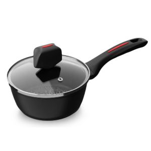 Касерола с капак Royalty Line RL-FSN18, 18 см, 1.8 л, Гранитно покритие, Индукция, Черен