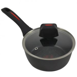 Касерола с капак Royalty Line RL-FSN18, 18 см, 1.8 л, Гранитно покритие, Индукция, Черен