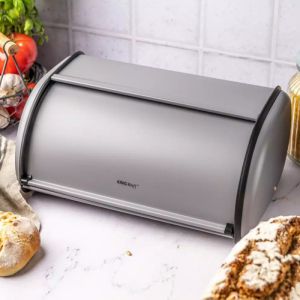 Кутия за хляб Kinghoff KH 1863, 44 см, Лека и здрава конструкция, Стомана, Сив