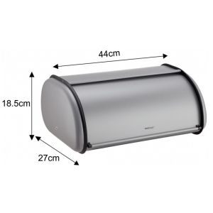 Кутия за хляб Kinghoff KH 1863, 44 см, Лека и здрава конструкция, Стомана, Сив