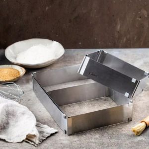 Форма за печене Kinghoff KH 1906, Регулируема 15.5-28 см, Неръждаема стомана, Сребрист