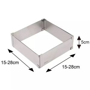 Форма за печене Kinghoff KH 1906, Регулируема 15.5-28 см, Неръждаема стомана, Сребрист