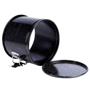 Форма за торта с падащо дъно Kinghoff KH 1790, 16x13см, Мраморно покритие,  Въглеродна Стомана, Черен