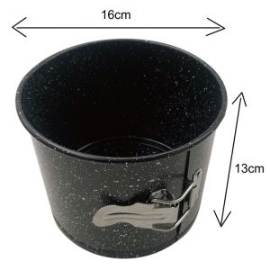 Форма за торта с падащо дъно Kinghoff KH 1790, 16x13см, Мраморно покритие,  Въглеродна Стомана, Черен