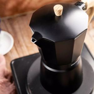 Кубинска кафеварка Kinghoff KH 1888, 12 чаши, 600 мл, Алуминий, Индукция, Черен