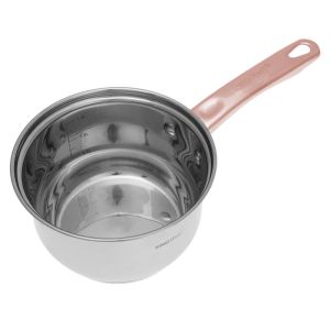 Комплект тенджери и тиган Kinghoff KH 1765, 12 ч, Индукция, Инокс/розово злато