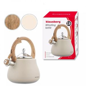 Свирещ чайник Klausberg KB 7919, 2.8 л, Топлоизолирана дръжка, Индукция, Бежов
