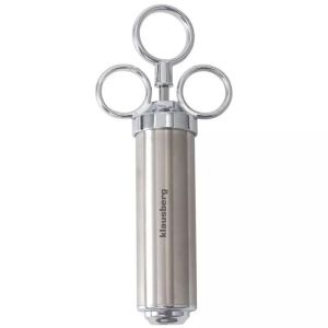Спринцовка за мариноване на месо Klausberg KB 7842, 60 мл, 3 игли, Неръждаема стомана, Без BPA, Сребрист