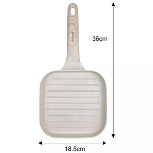 Грил тиган Klausberg KB 7812, 18.5см, Мраморно покритие, Хладна на допир дръжка, Индукция, Бежов