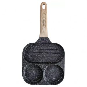 Тиган с 3 отделения Klausberg KB 7816, 18.5 см, Мраморно покритие, Индукция, Черен